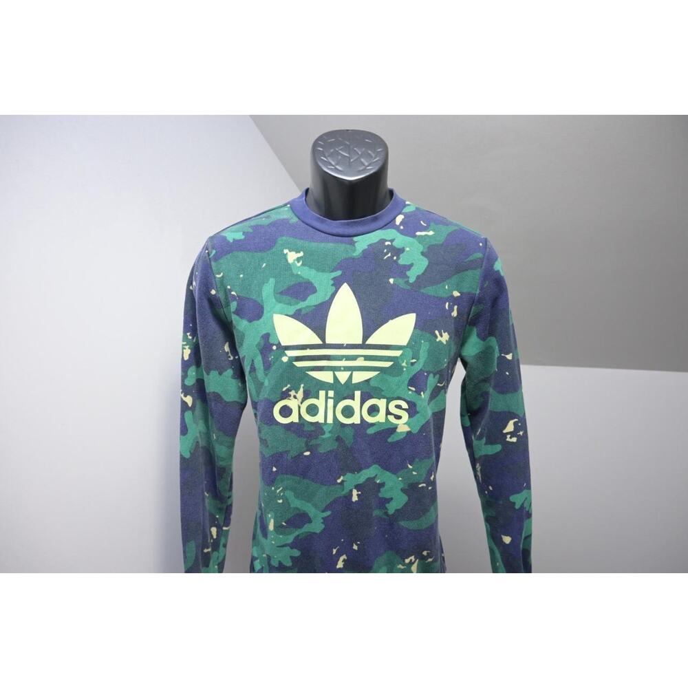 Adidas Sweat Shirt Vintage Logo Cotton Blend Athletic Sweater Boys Size XL